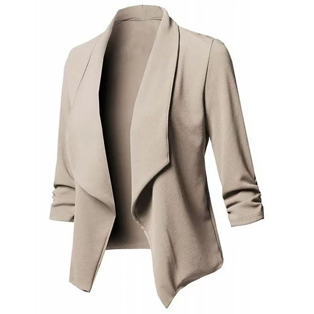 Amtdh Coats Clearance Blazers for Women Solid Long Sleeve Blazer Jackets for Women Lapel Open Fro... | Walmart (US)