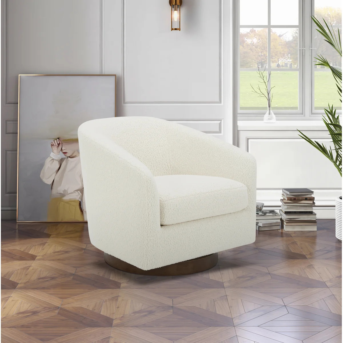 Bennett Upholstered Swivel Barrel Chair | Wayfair North America