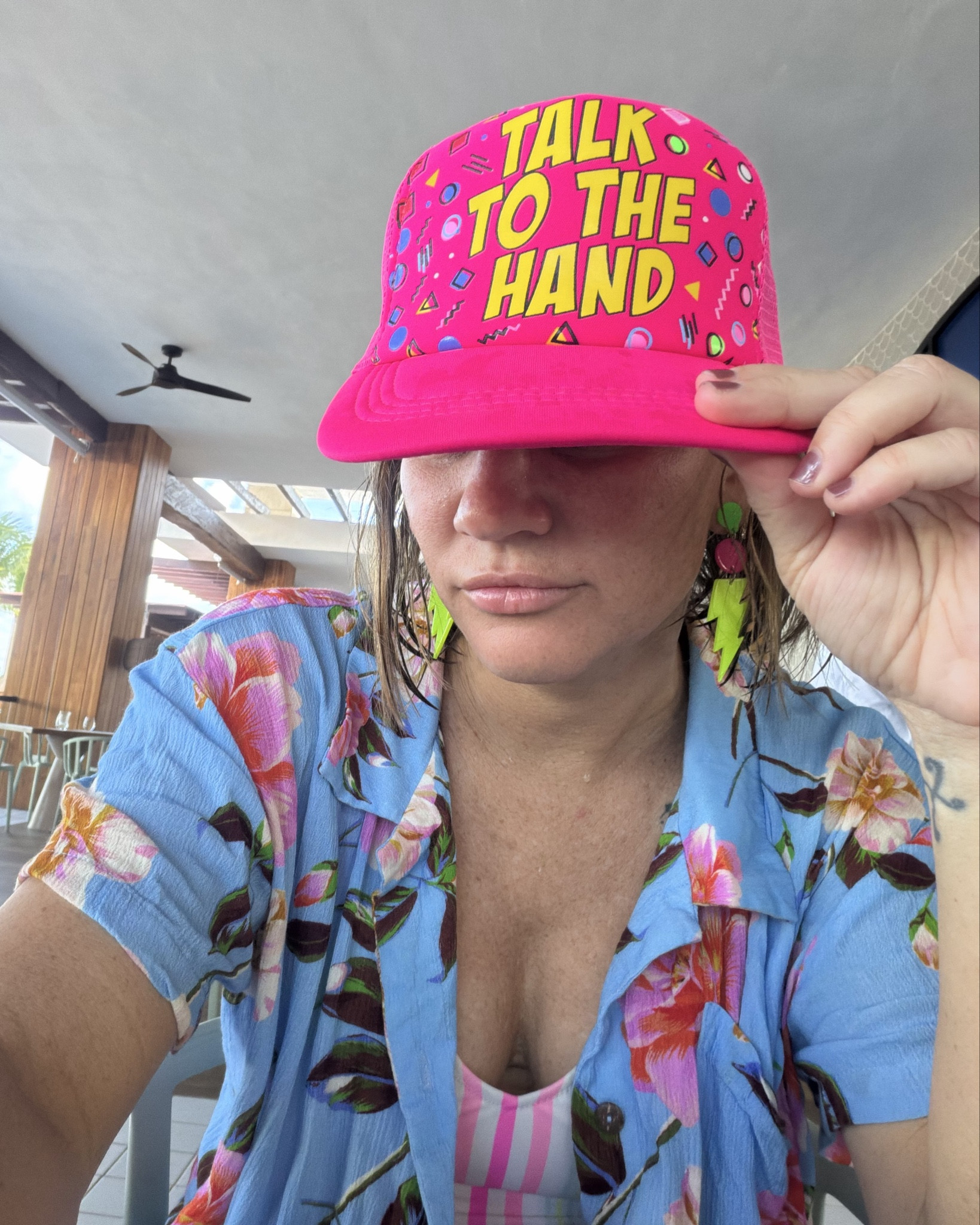 90s Theme pool day - these hats came as a collection! And so did the ear rings!Perfect for pool day 