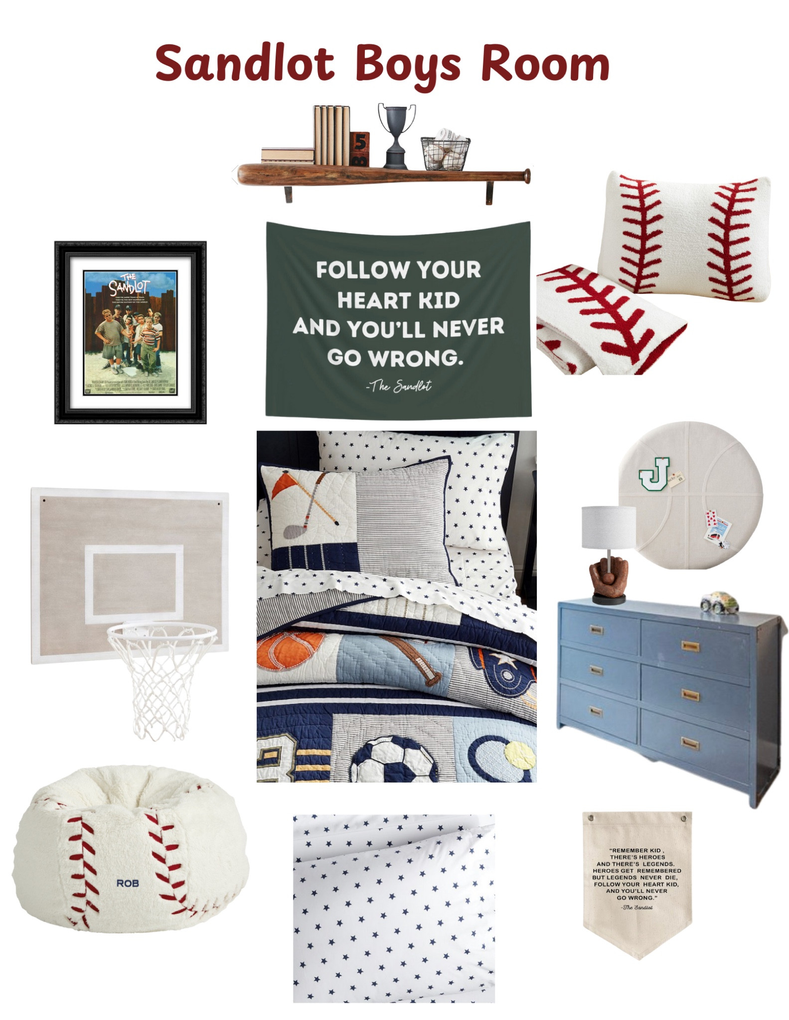 Sandlot Inspired Bedroom was designed for Rob, 7 years old but would transition into young teen  

#LTKHome #LTKKids #LTKGiftGuide
