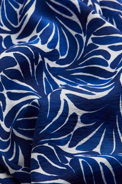 Wide-leg Pants - Regular waist - Long - Dark blue/patterned - Ladies | H&M US | H&M (US + CA)