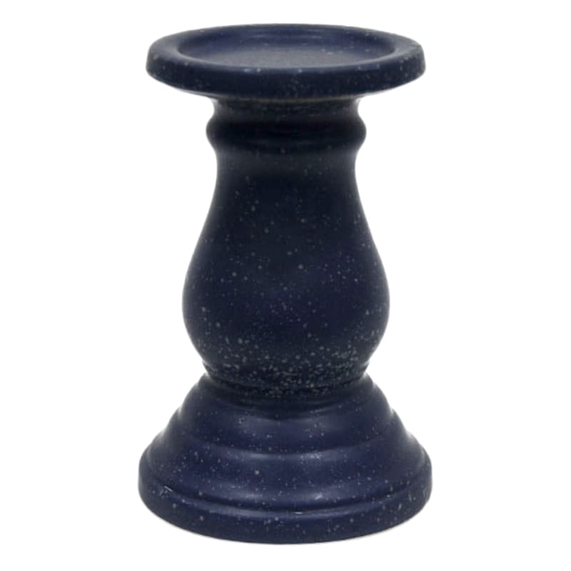 Navy Ceramic Pillar Holder, 8" | At Home