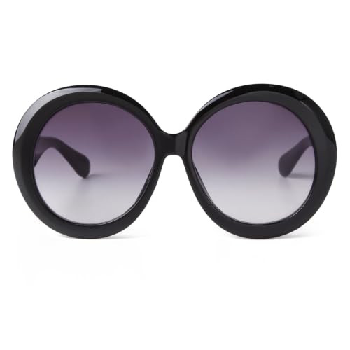 ADE WU Oversized Round Sunglasses for Women,Black Frame Gradient Lens | Amazon (US)