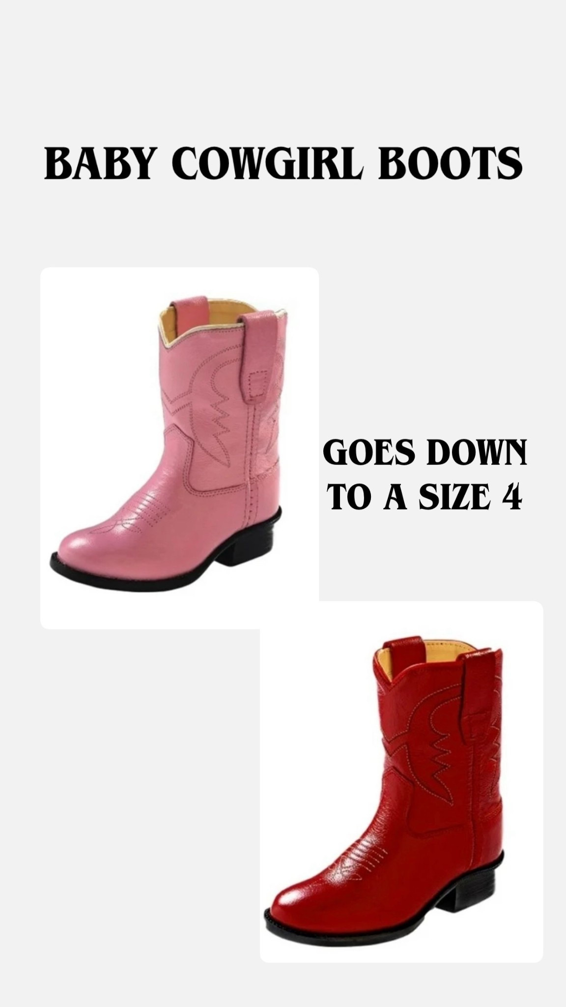 Fun gift idea for your little that isn’t toys! These adorable boots go all the way down to a size 4 toddler which is SO hard to find! 

#LTKBaby #LTKGiftGuide #LTKCyberWeek