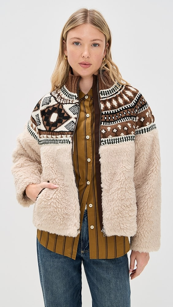 Linea Fair Isle Knit Combo Fleece Jacket | Shopbop