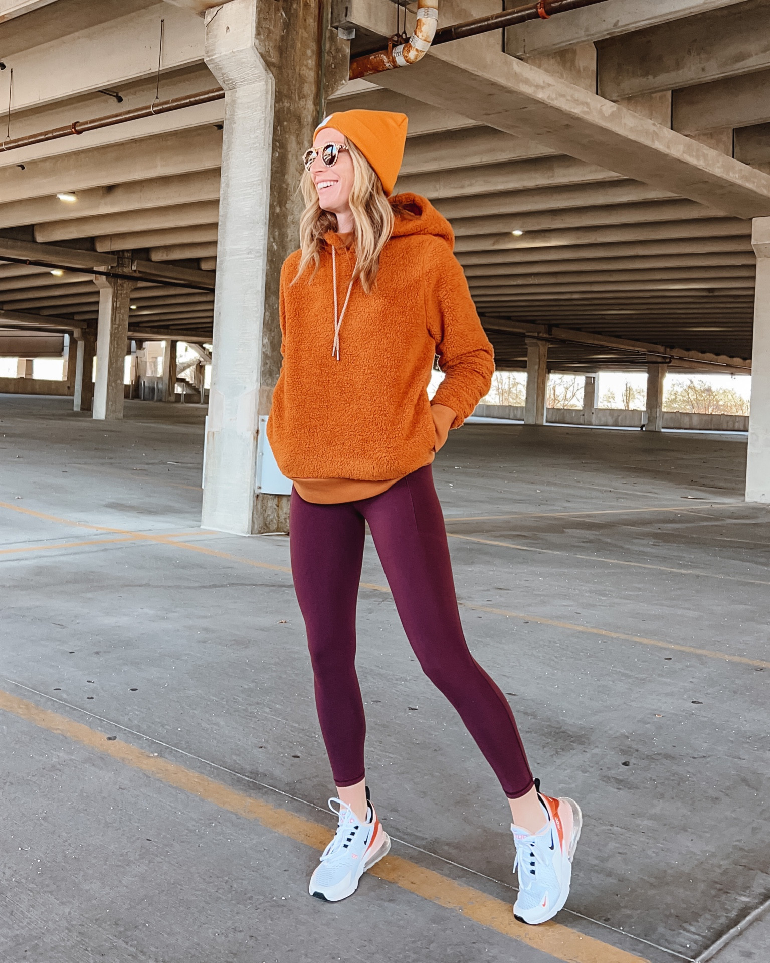 Cozy fall outfit. 🐻 #athleta #workout #leggings #beanie #sherpa

#LTKfit #LTKshoecrush #LTKSeasonal