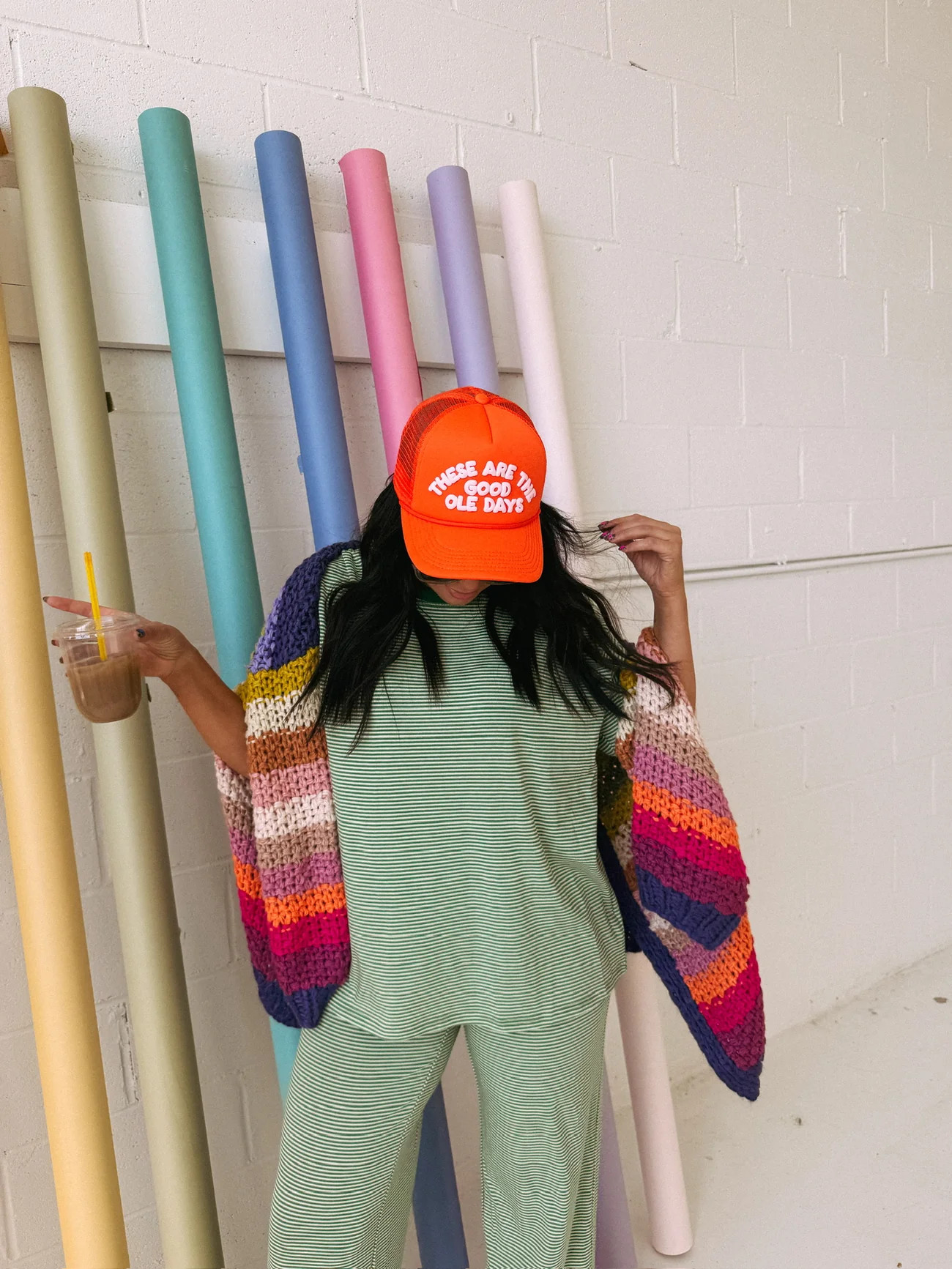 grass is greener striped top | Etta+East