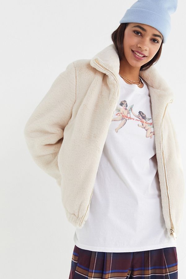 UO Faux Fur Zip-Up Jacket | Urban Outfitters (US and RoW)