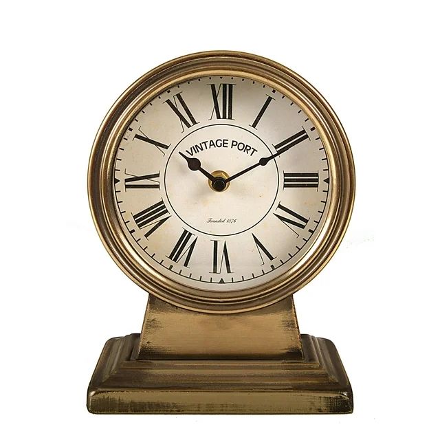 Creative Co-Op Quartz Gold Metal Tabletop Clock - Walmart.com | Walmart (US)