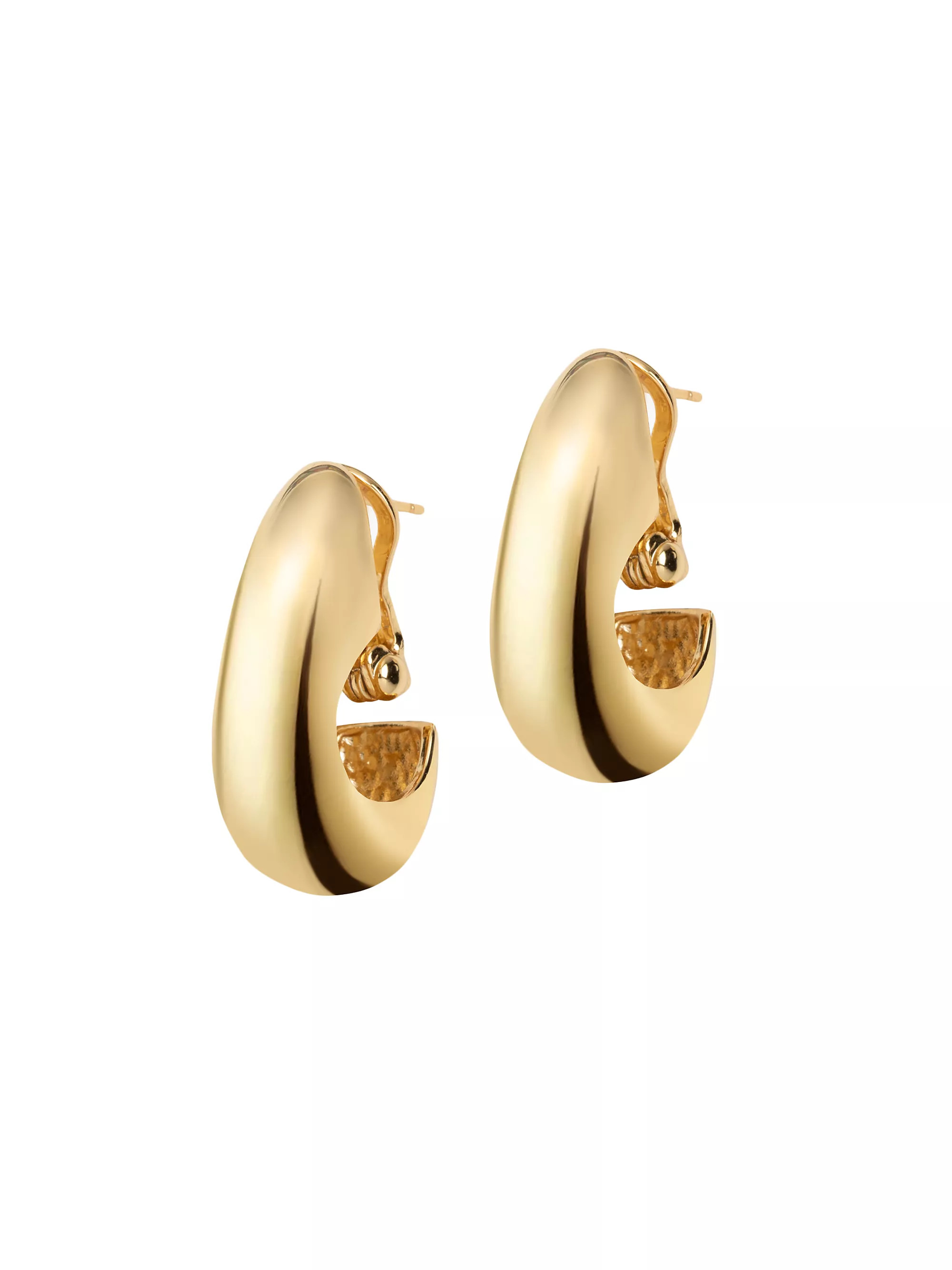 The Modern Deco Miral 18K-Gold-Plated Or Silvertone Oval Earrings | Saks Fifth Avenue