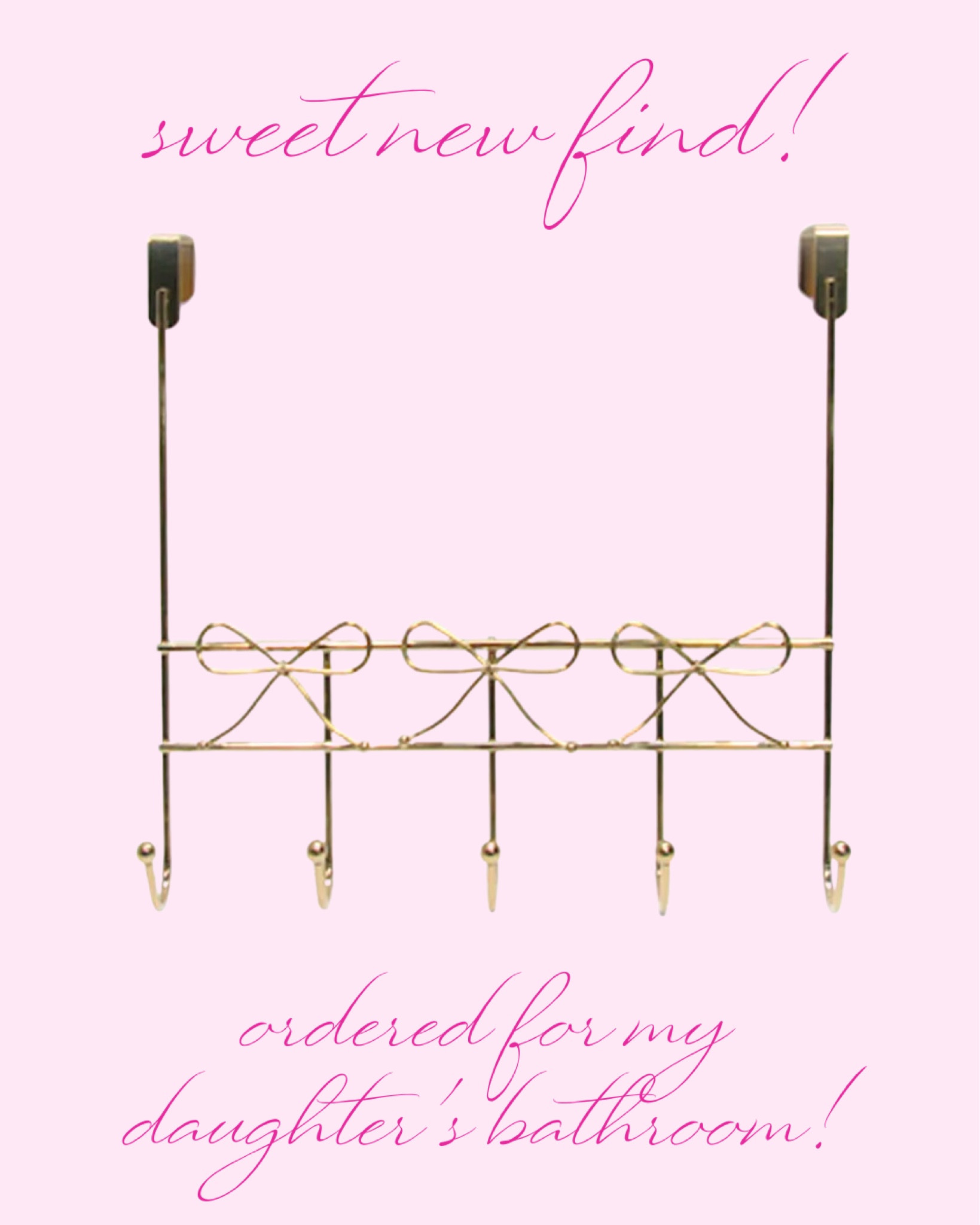 Over the door, bathroom closet, hooks towel hooks, gold bow, brass, little girls, room, girls, bathroom, nursery, cute gold bow, classic Grandma millennial Home preppy style

#LTKbaby #LTKkids #LTKhome