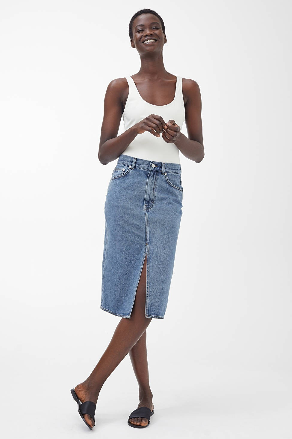 Denim Midi Skirt | ARKET (US&UK)