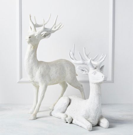 Shop Majestic Deer - 22"H & 32"H #christmasdecor  #reindeer #deer #holidaydecor 