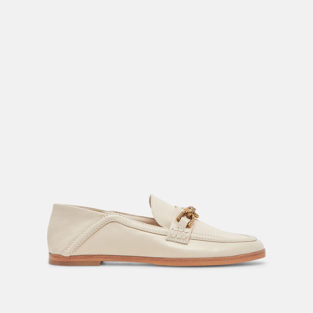 REIGN FLATS IVORY LEATHER | DolceVita.com