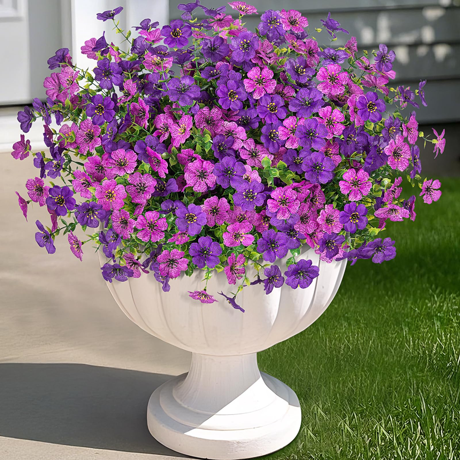 Artificial Fake Plants Flowers for Outdoor Spring Summer Decor, 12 Bundles Faux Silk Daisy for Pl... | Amazon (US)