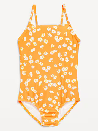 Printed Back Cutout One-Piece Swimsuit for Girls | Old Navy (US)