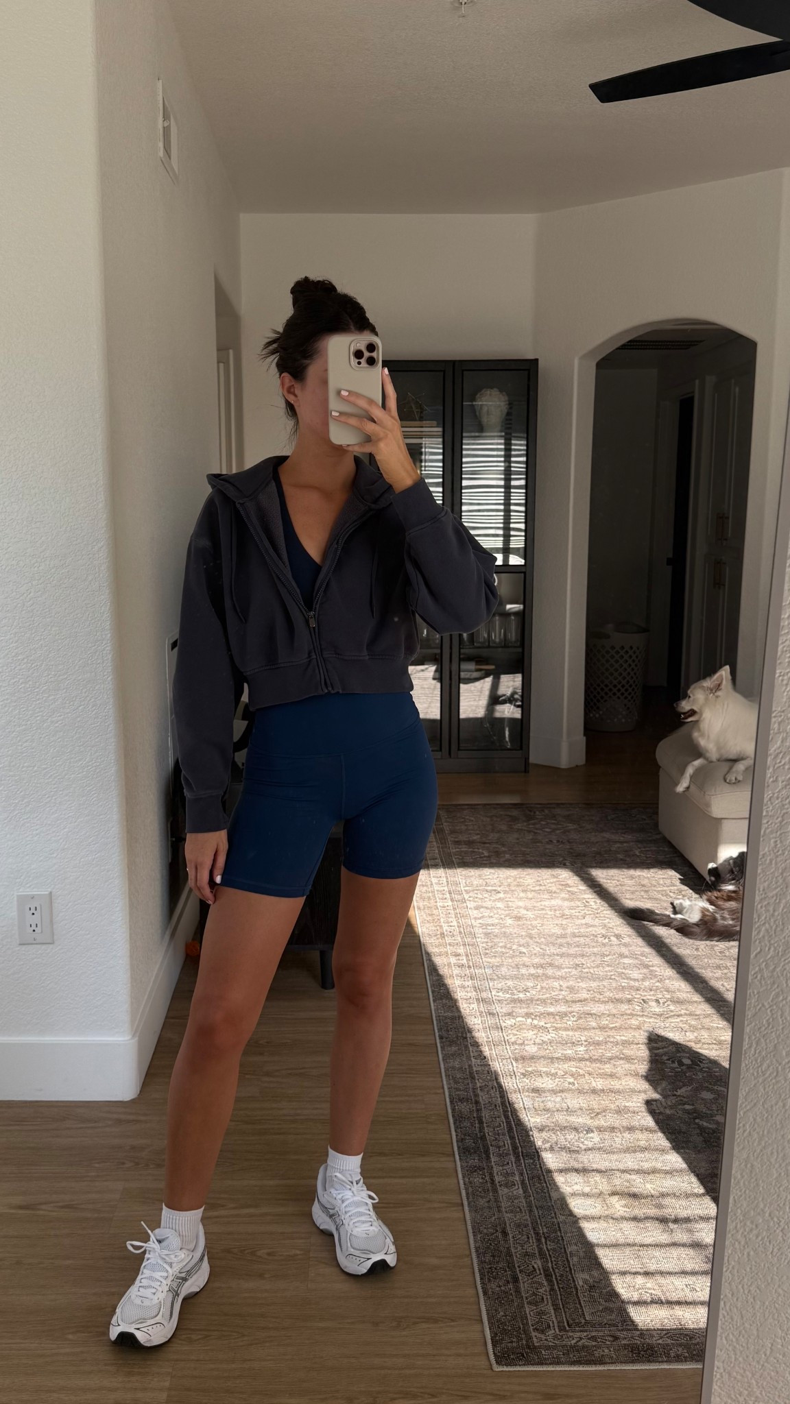 Morning walk fit! Wearing a small in the top and bottom and XS in the jacket! None of the blues match the exactly btw, since they’re all from different brands! I don’t mind though :) 

#LTKSeasonal #LTKStyleTip #LTKActive