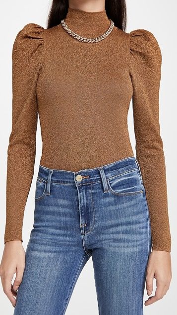 Issa Turtleneck Puff Sleeve Fitted Pullover | Shopbop