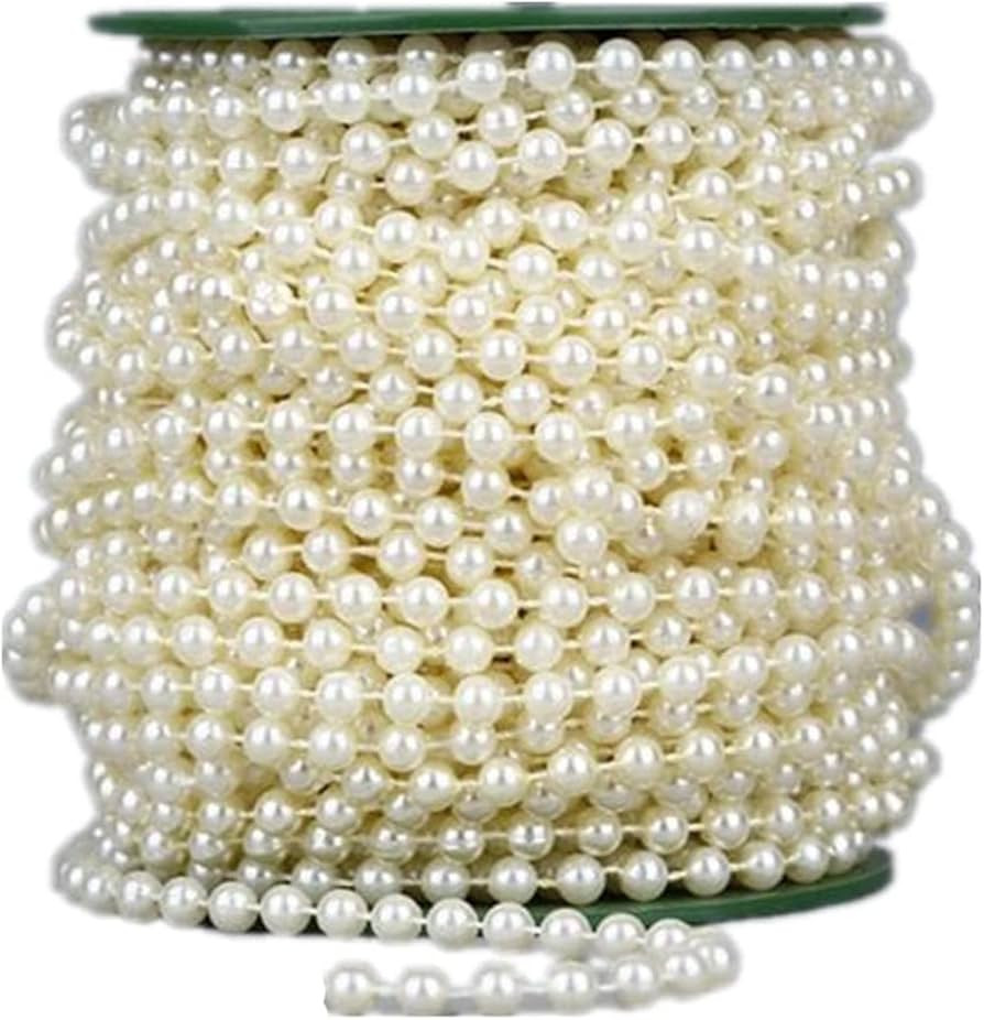 82Feet/25Meter Length Christmas Bead Garland Faux Pearl Beads Chain Christmas Tree Garland Chain ... | Amazon (US)