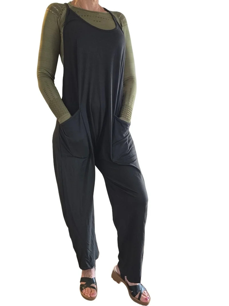 Womens Teens Overalls Coveralls Jumpsuit Romper sleeveless long pant comfort fashion pre shrunk 2... | Walmart (US)