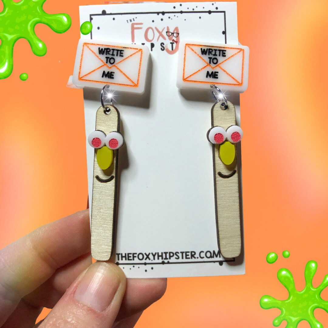 Stick Stickly Acrylic and Wood Dangle Earrings - Etsy | Etsy (US)