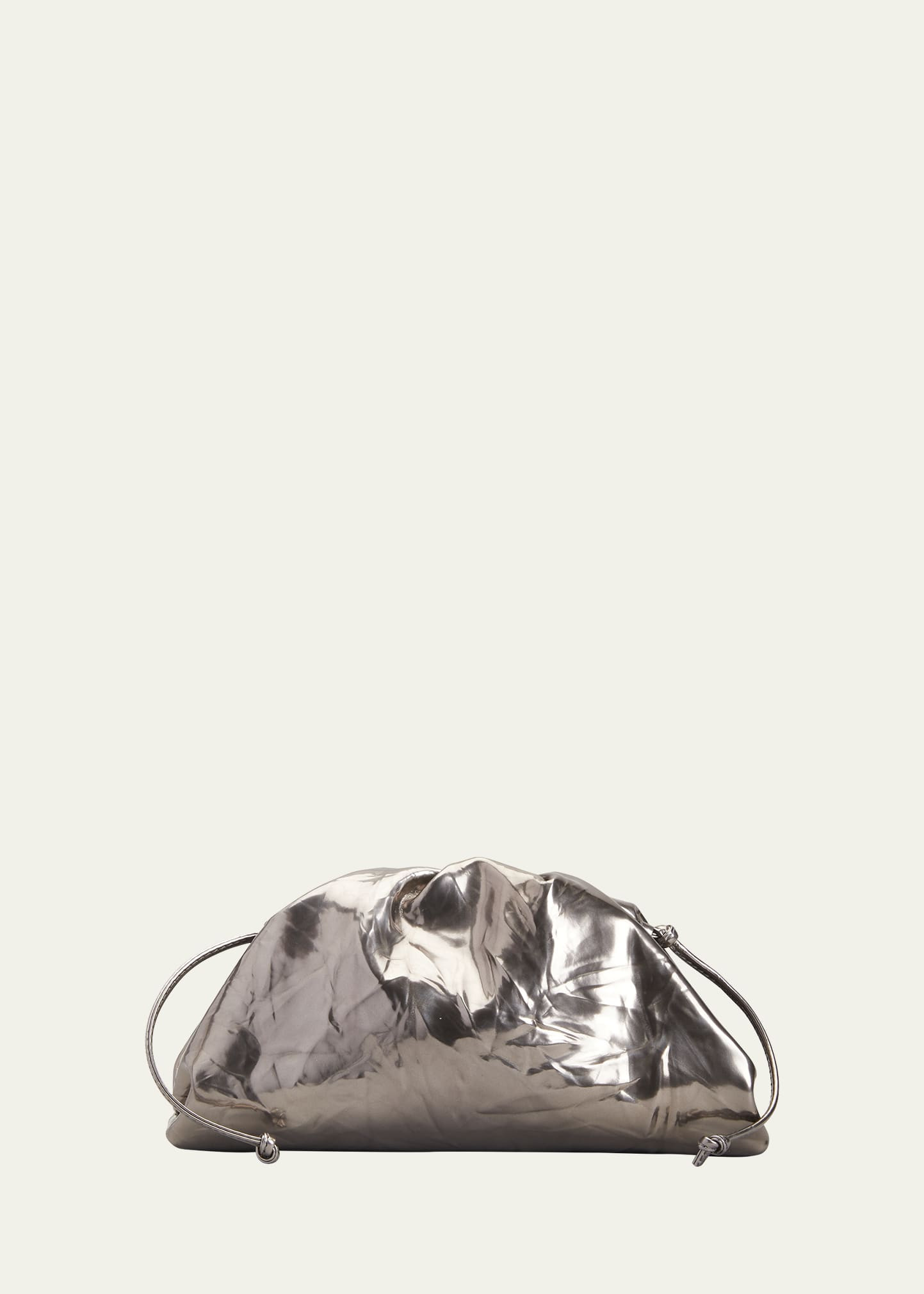 Bottega Veneta Mini Crushed Metallic Pouch Crossbody Bag | Bergdorf Goodman