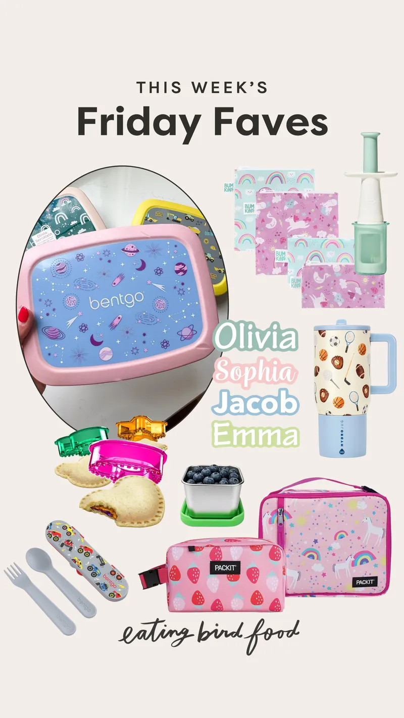 Friday Faves 8/7 - Lunch Essentials
(1) Packit Lunch Box: This is one of our favorite lunch bags because the built-in freezable panels keep everything cold without needing an ice pack which is such a game changer for busy mornings. They come in solid colors and fun prints. Compact, easy to carry and holds up really well to daily use. (2) Hydrojug Kids Cups: We are big Hydrojug fans in our house and the kids version does not disappoint. The right size for little hands, easy to drink from and it keeps drinks cold which means the kids actually finish their water at school. A really easy win for the lunchbox. (3) PackIt Freezable Small Insulated Snack Box: Perfect for keeping snacks cold without any extra effort. The freezable lining does all the work so you just pack it and go. Great for after school snacks, sports or anytime you need to keep food fresh on the go. We use ours constantly. (4) OXO Tot Grape Cutter: If you have little ones this is so handy. Cuts grapes in quarters in one press, so much faster and safer than doing it with a knife. One of those things that sounds small but saves so much time during busy morning lunch packing. (5) Bentgo Kids Prints Leak-Proof Lunchbox: This is one of our favorite kids lunchboxes. The compartments make it so easy to pack a balanced lunch, the leak-proof seal actually works and the fun prints make the kids excited to bring it to school. It holds up really well to daily use too which matters a lot at this age. (6) Bumkins Reusable Sandwich and Snack Bags: We switched to reusable bags a while back and these are our favorites. They seal well, are easy to clean and come in really cute prints the kids love. So much better than going through disposable bags every day and they hold up really well in the wash. (7) Custom Name Stickers for Water Bottles: Such a simple but genius thing. Custom name stickers for water bottles and lunchboxes mean nothing gets lost or mixed up at school. They're waterproof, dishwasher safe and come in so many cute designs. (8) Sandwich Cutter: This makes such a difference for picky eaters.  

 #LTKfoodie #LTKHome #LTKKids