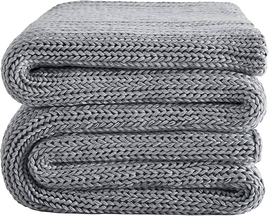 L'AGRATY Knitted Weighted Blanket - 60"x80" 15lbs Cooling Chunky Knit Heavy Blanket for Adults Br... | Amazon (US)