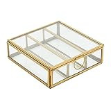 Amazon.com: Creative Co-Op Metal and Glass 3 Compartments, Brass Finish Box, 5" L x 5" W x 2" H :... | Amazon (US)