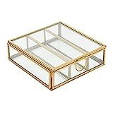 Amazon.com: Creative Co-Op Metal and Glass 3 Compartments, Brass Finish Box, 5" L x 5" W x 2" H :... | Amazon (US)