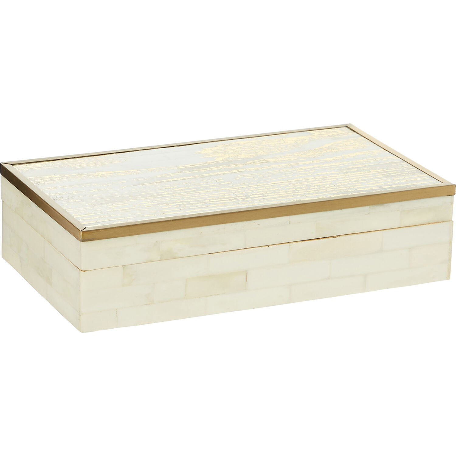 White &amp; Gold Foil Box 6x23cm | TK Maxx