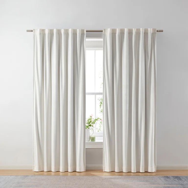 Better Homes & Gardens Dutch Velvet Solid 100% Blackout Single Curtain Panel, Off White, 52" W x ... | Walmart (US)