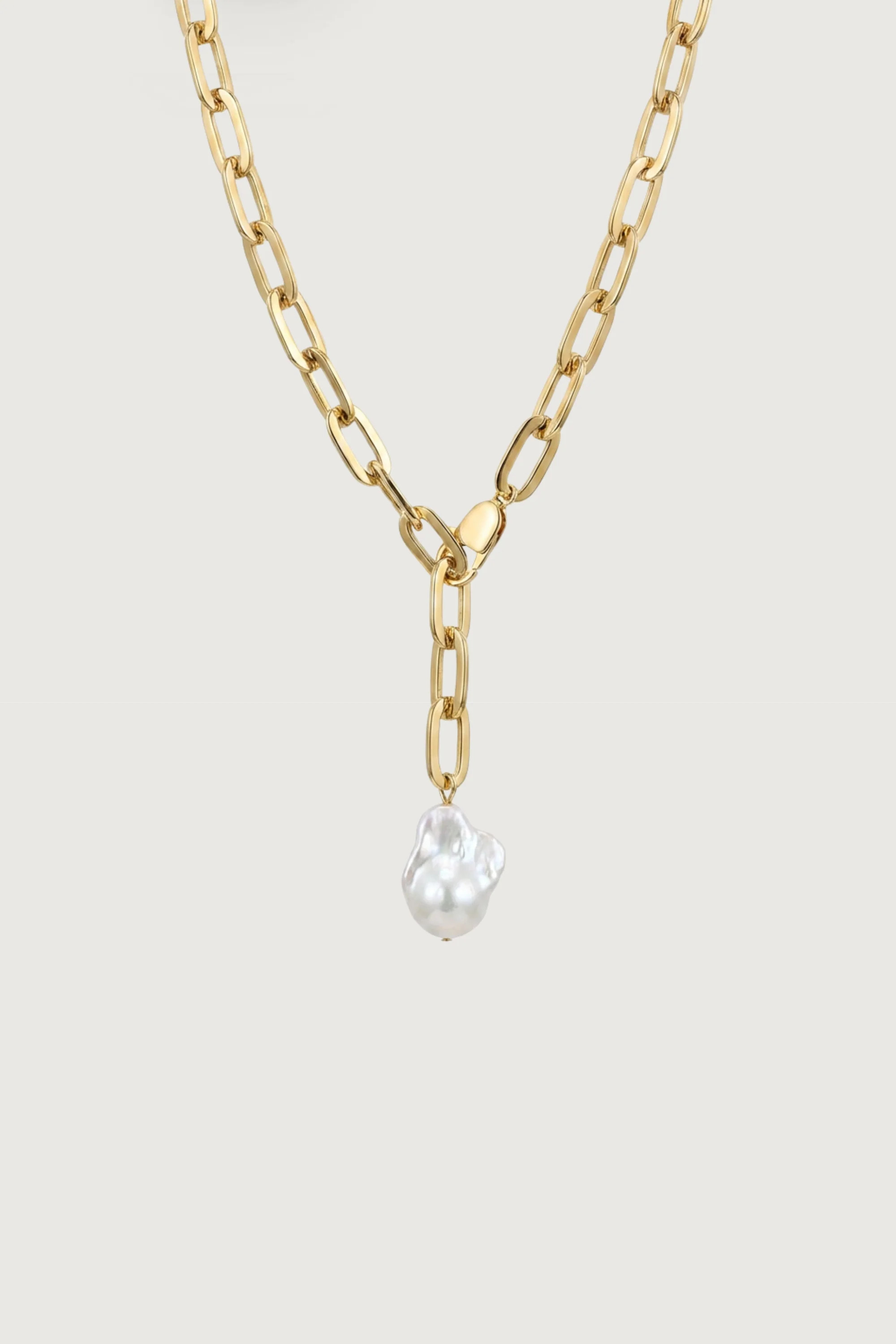 PEARL DROP CHAIN NECKLACE | OAK + FORT