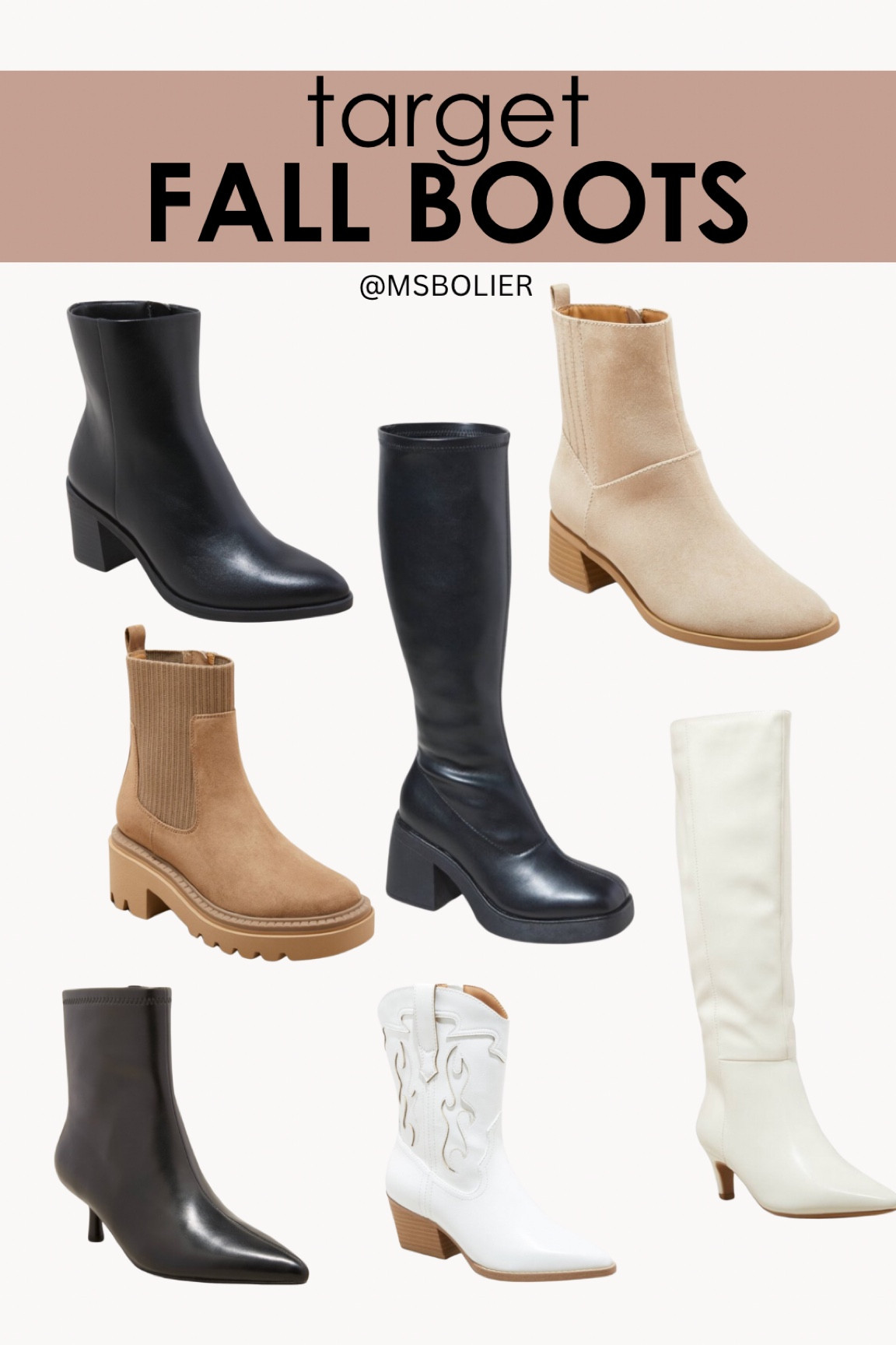 Target boots for fall!! all of these have lower heels to be more comfortable!

| fall fashion | womens boots 

#LTKShoeCrush #LTKSeasonal