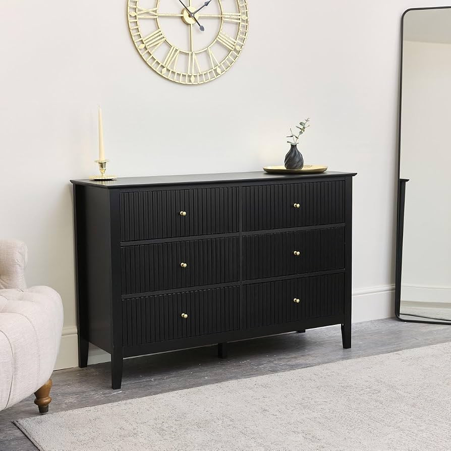 Melody Maison Large 6 Drawer Chest of Drawers - Hales Black Range | Amazon (UK)