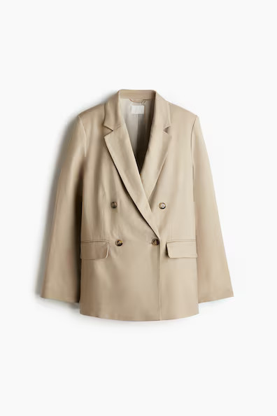 H & M - Linen-Blend Blazer - Beige | H&M (US + CA)