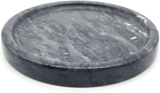Natural Marble Tray, Circular Marble Stone Decorative Tray for Counter，Jewelry, Vanity, BlackRo... | Amazon (US)