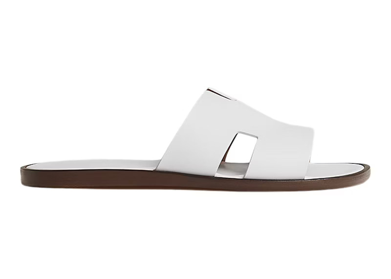 Hermes Izmir Sandal Blanc Smooth Calfskin Leather | StockX