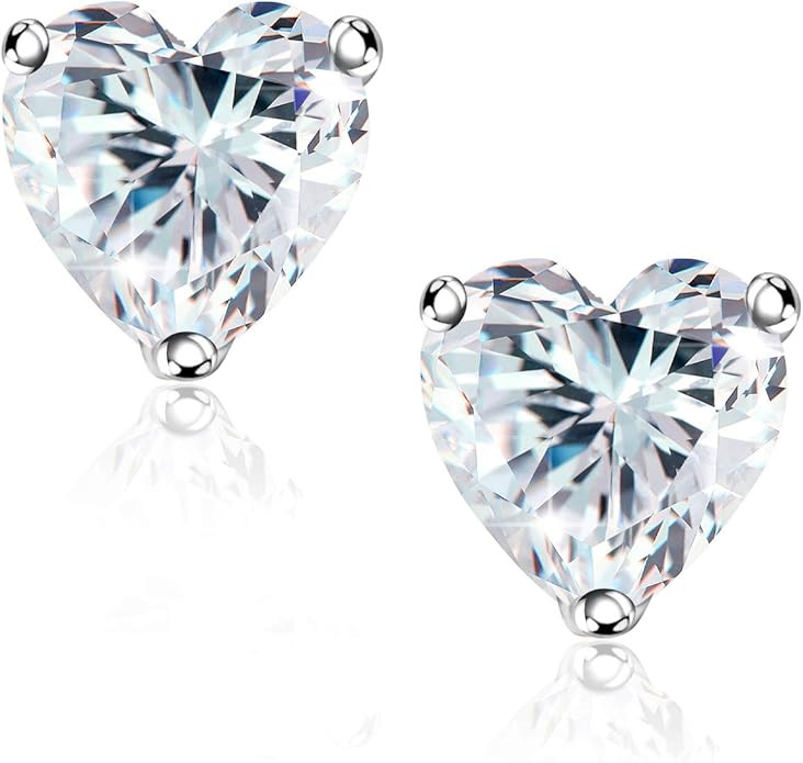 "STUNNING FLAME" Trillion-cut/Cushion-cut/Emerald-cut/Marquise-cut ... 18K White Gold Plated Ster... | Amazon (US)