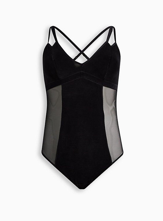 Velvet and Mesh Bodysuit | Torrid (US & Canada)