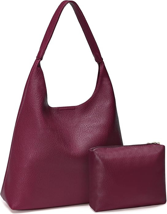 Hobo Bags for Women, Soft Vegan Leather Shoulder Handbags, Slouchy Tote Purses for Work, Travel, ... | Amazon (US)