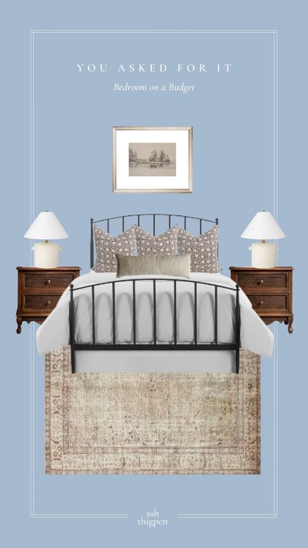 You Asked For It! Bedroom on a budget // bed frame, rug, nightstands, lamps, bedding, artwork

#LTKhome #LTKstyletip