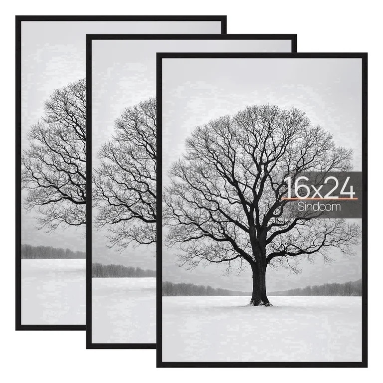 Sindcom 16x24 Picture Frames , Gallery Wall Poster Frames Set of 3 , Black | Walmart (US)