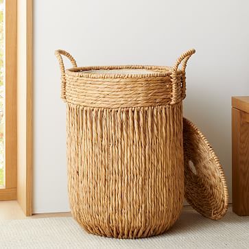 Vertical Lines Seagrass Baskets | West Elm (US)