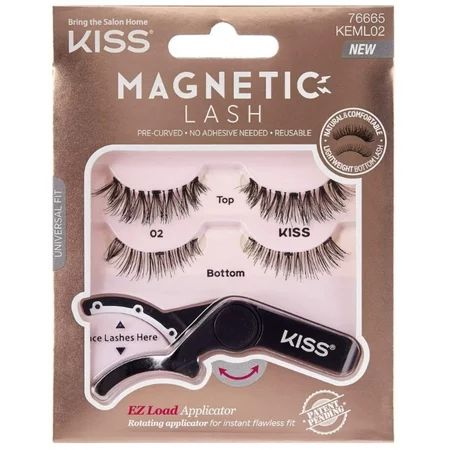 2 Pack - KISS Magnetic Strip Lash w. Applicator [02] 1 ea | Walmart (US)