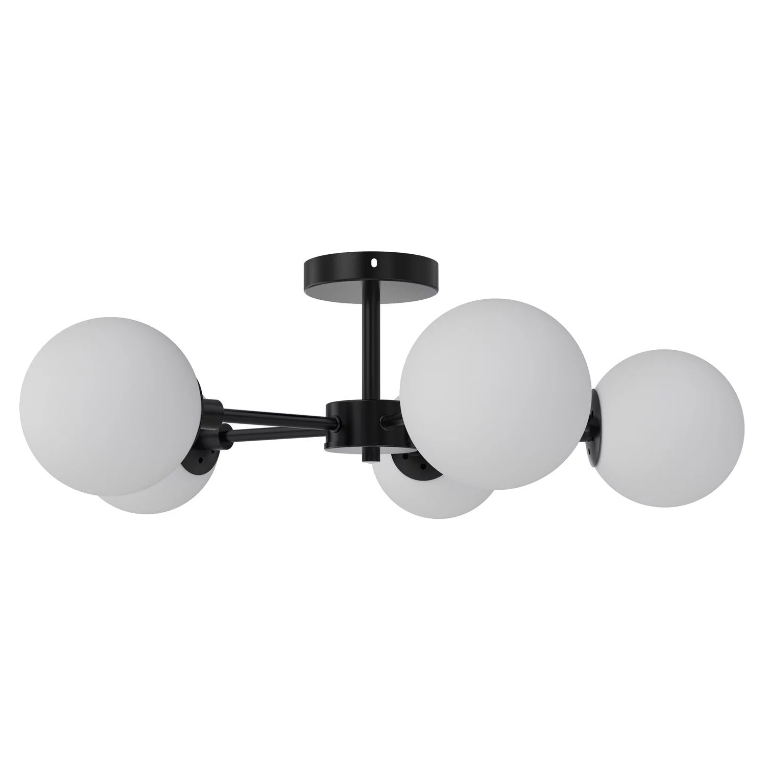 Better Homes & Gardens 26" Architectural 5-Globe Ceiling Light, Black Finish Frosted Glass Shades | Walmart (US)
