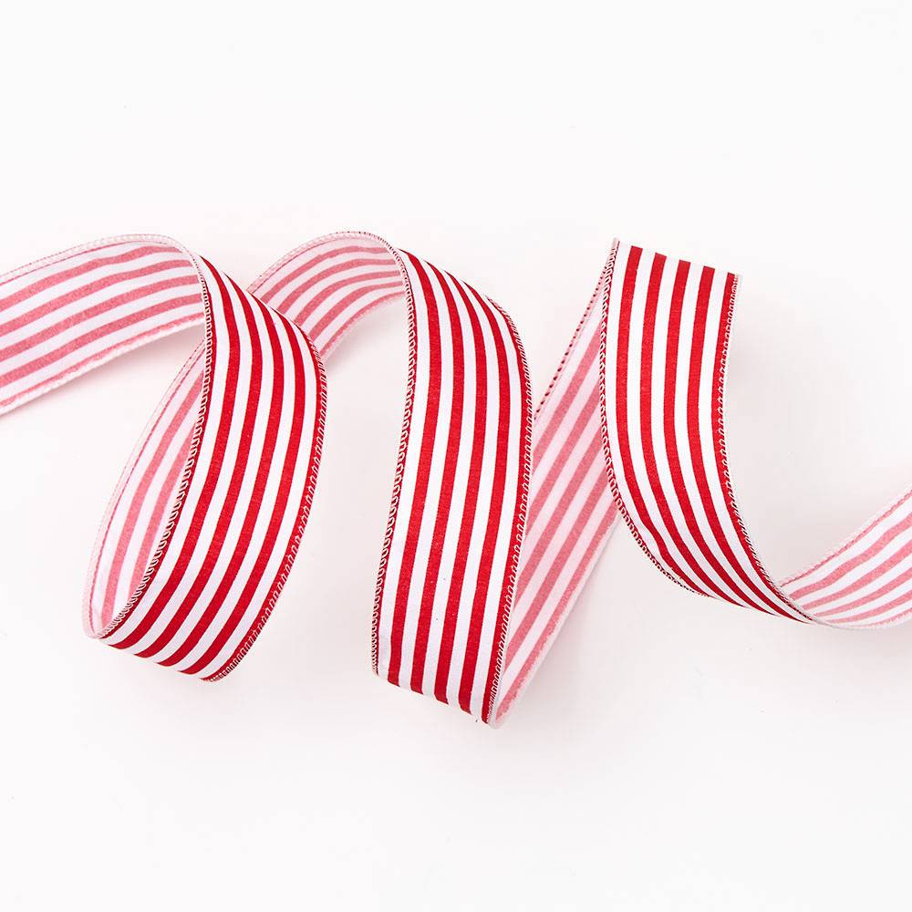 Red Stripe Wide Wired Ribbon | Paper Source | Paper Source