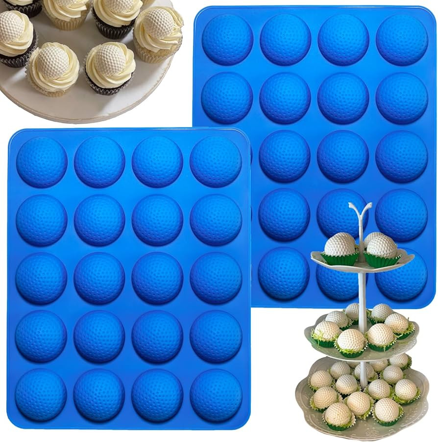 Silicone Golf Ball Cake Pop Mold - 40-Cavity Golf Ball Chocolate Molds for Cake Decorations, Hot ... | Amazon (US)