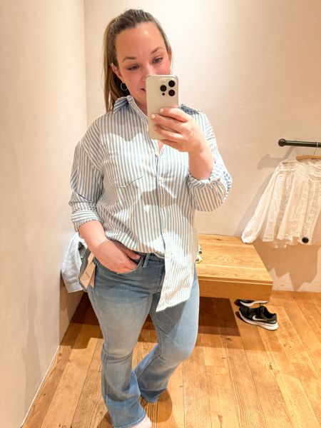 Button up shirt spring outfit blue stripes Easter Anthropologie spring sale

I own these button ups in about every color! They can be worn multiple ways and wash really well. 
Don’t forget to use code ANTHRO20 at checkout for 20% off your $100+ purchase! #anthro
Check out all my other picks too 😘

#LTKfindsunder100 #LTKmidsize #LTKSpringSale