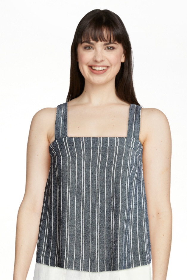 Time and Tru Women's Square Neck Linen Tank, Sizes XS-XXXL | Walmart (US)